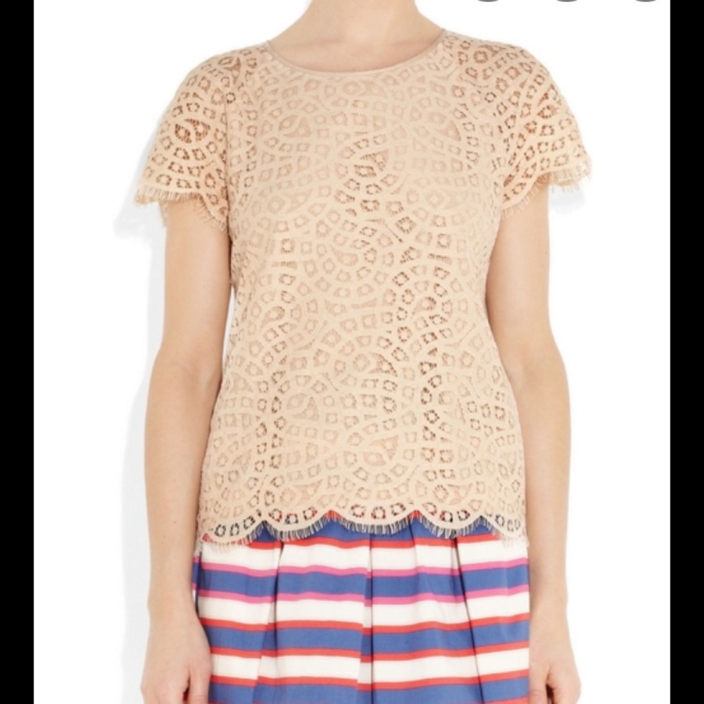 J.Crew Factory Raindrop Lace shortsleeved Top
